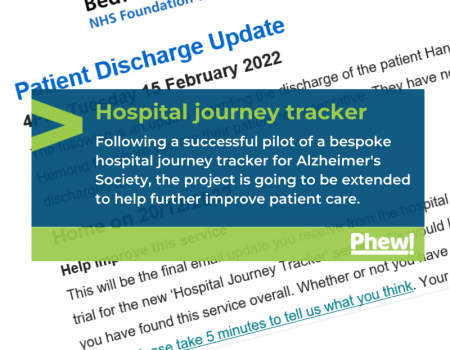 Expansion of hospital journey tracker project with Alzheimer’s Society