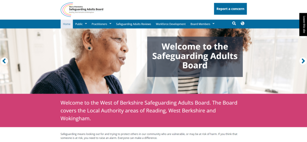West of Berkshire Safeguarding Adults Board website