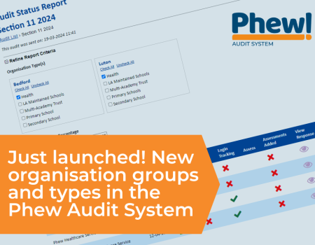 Just launched! New organisation groups and types in the Phew Audit System
