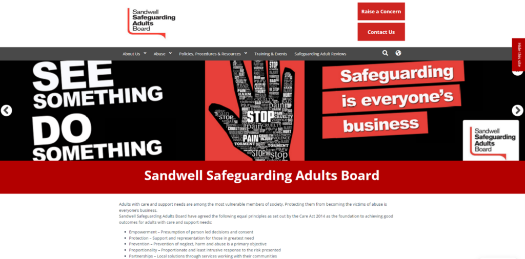 Sandwell Safeguarding Adults Board website